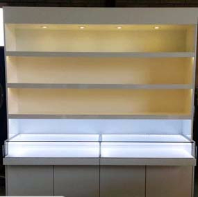 白色烤漆展柜 玻璃柜台带抽盘