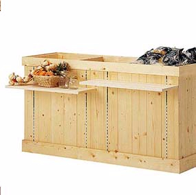 木质售菜展架 分隔可调 前隔板可调